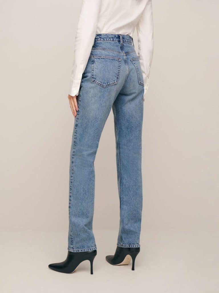 reformation camille rowe
straight leg blue jeans