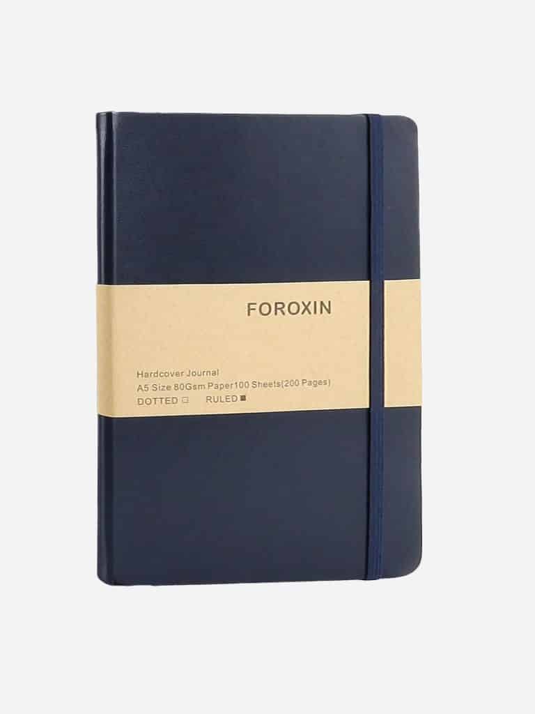 dark blue notebook