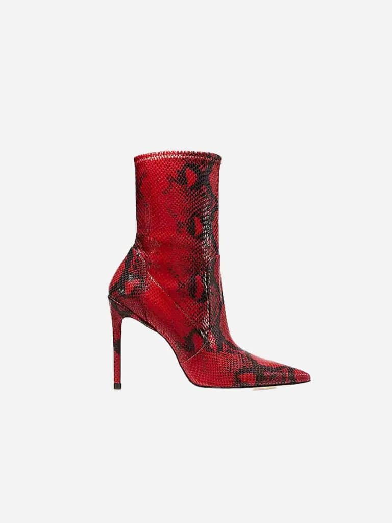red snake skin boots